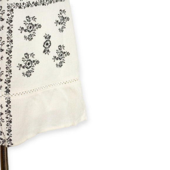 Off-shoulder Embroided Gauze Print Sceen Mini Dress Floral Pattern size Small - Picture 7 of 12